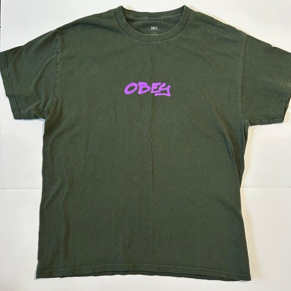 OBEY Men’s green cotton t-shirt